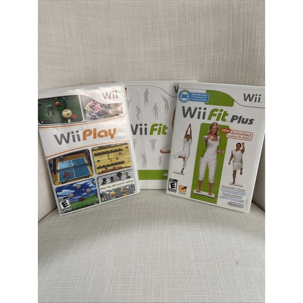 Wii Play, Fit, And Fit Plus (Wii,‎ 2009) Complete 3 Games For Wii Workout Gym